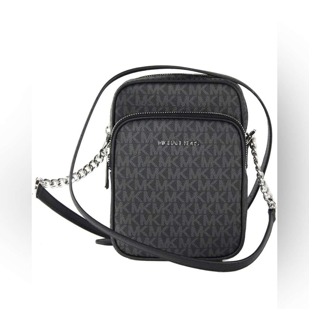 MICHAEL Michael Kors Black Logo Crossbody Bag with Gold Hardware - Picture 4 of 6